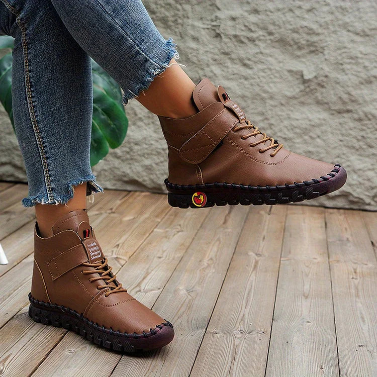 Bequeme Damen-Lederstiefeletten mit weicher Sohle – Ansicht 14