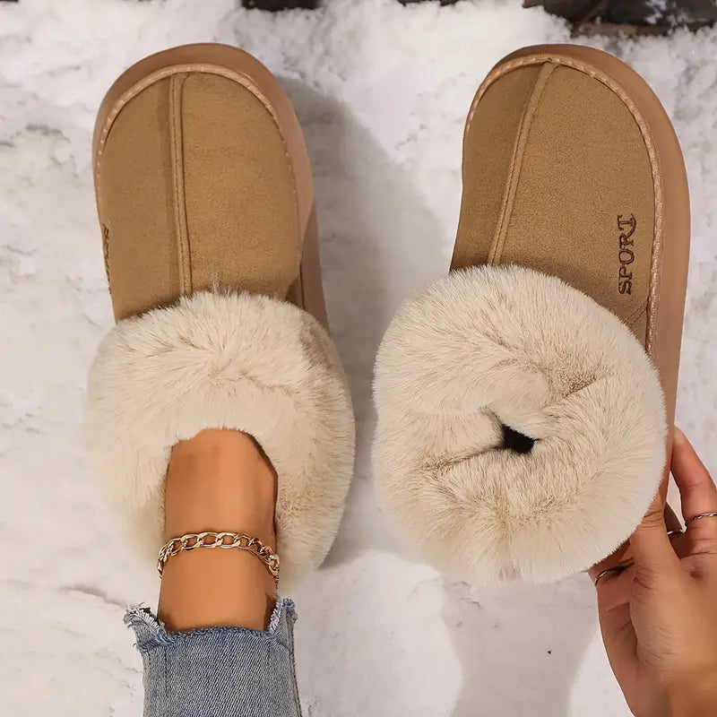 Flauschige Damen-Winterpantoffeln – Ansicht 3