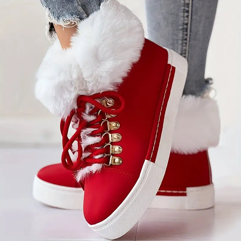 Warme Damen-Stiefeletten mit Keilsohle – Ansicht 3