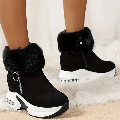 Gefütterte Damen-Plateau-Winterstiefel mit seitlichem Reißverschluss – Ansicht 1