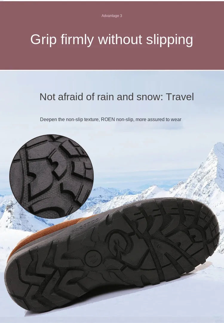 Warme wasserdichte Leder-Schneestiefel – Ansicht 8