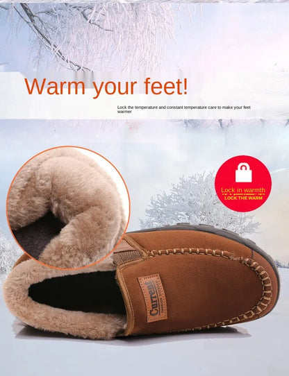 Warme wasserdichte Leder-Schneestiefel – Ansicht 7
