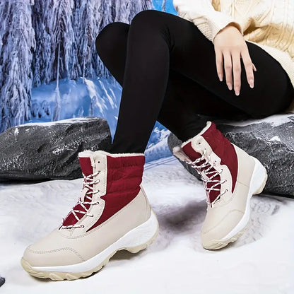 Warme wasserdichte halbhohe Damen-Schneestiefel – Ansicht 32