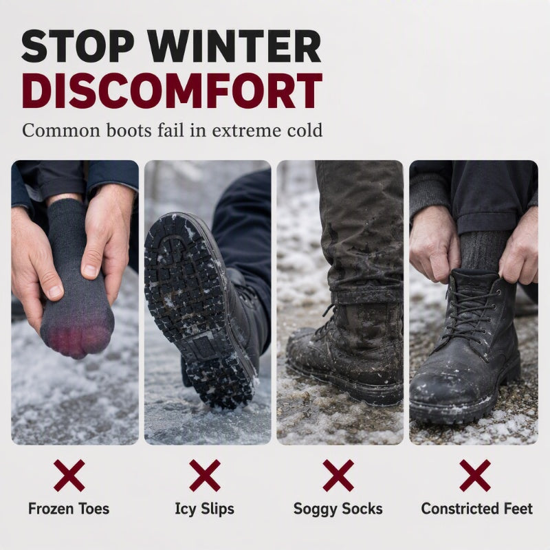 Warme wasserdichte Herren-Winterschuhe zum Hineinschlüpfen – Ansicht 7