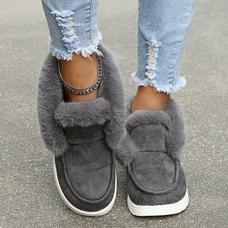 Warme bequeme Damen-Stiefeletten mit Fellfutter – Ansicht 3