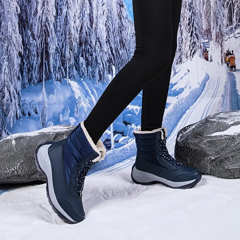 Warme wasserdichte halbhohe Damen-Schneestiefel – Ansicht 20