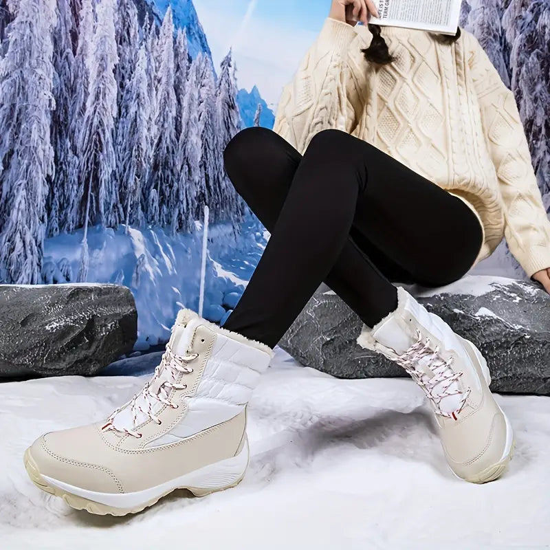 Warme wasserdichte halbhohe Damen-Schneestiefel – Ansicht 27