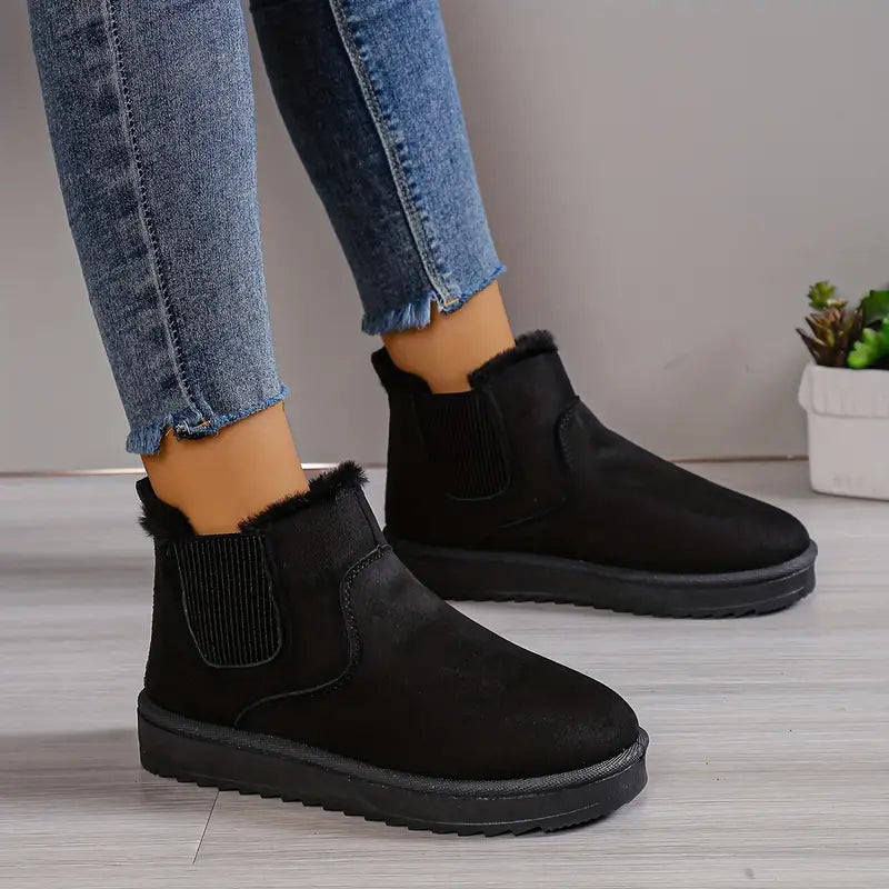 Gefütterte Damen-Winterstiefeletten zum Hineinschlüpfen – Ansicht 2