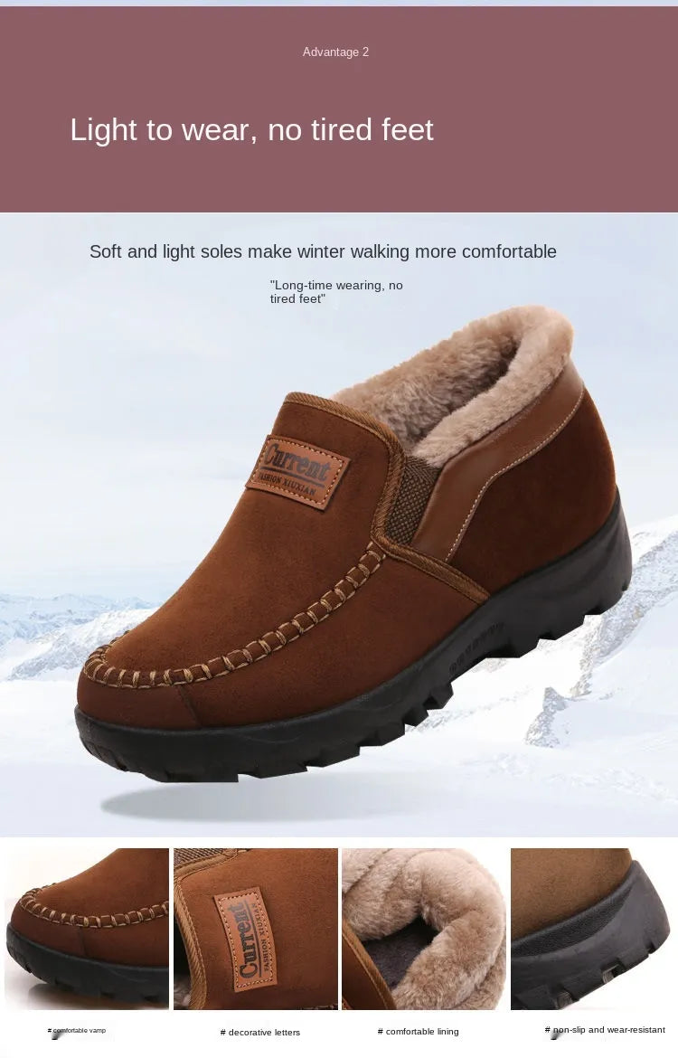 Warme wasserdichte Leder-Schneestiefel – Ansicht 9