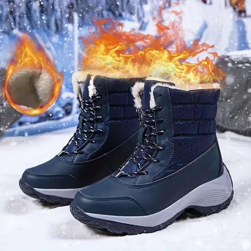 Warme wasserdichte halbhohe Damen-Schneestiefel – Ansicht 12