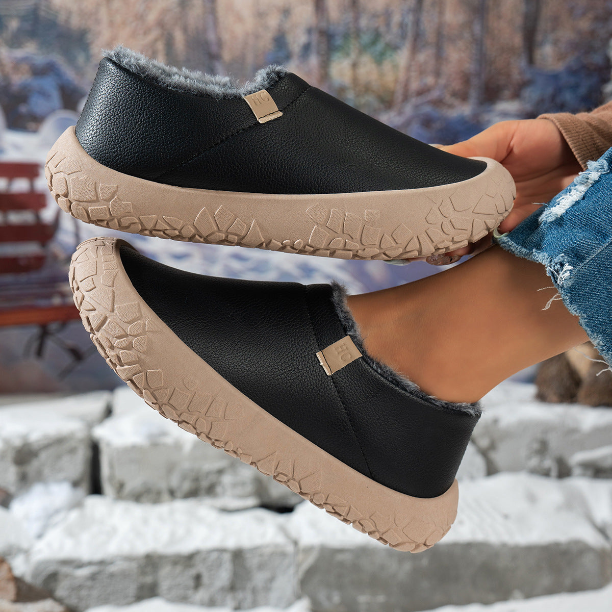 Warme wasserdichte Damen-Winterslipper – Ansicht 6