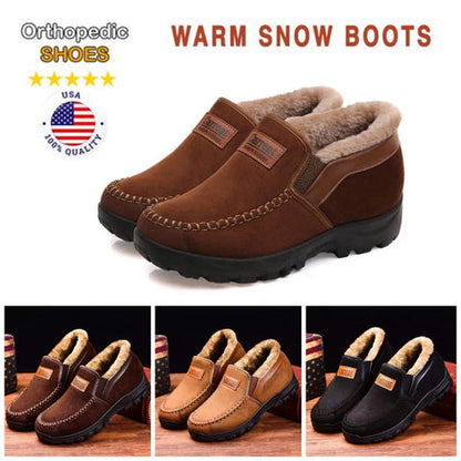 Warme wasserdichte Leder-Schneestiefel – Ansicht 1