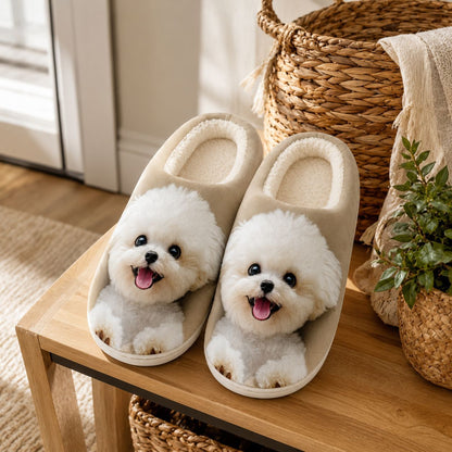 Gemütliche Damen-Hausschuhe mit Husky-Welpenmotiv – Ansicht 2