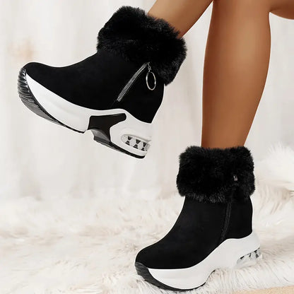 Gefütterte Damen-Plateau-Winterstiefel mit seitlichem Reißverschluss – Ansicht 6