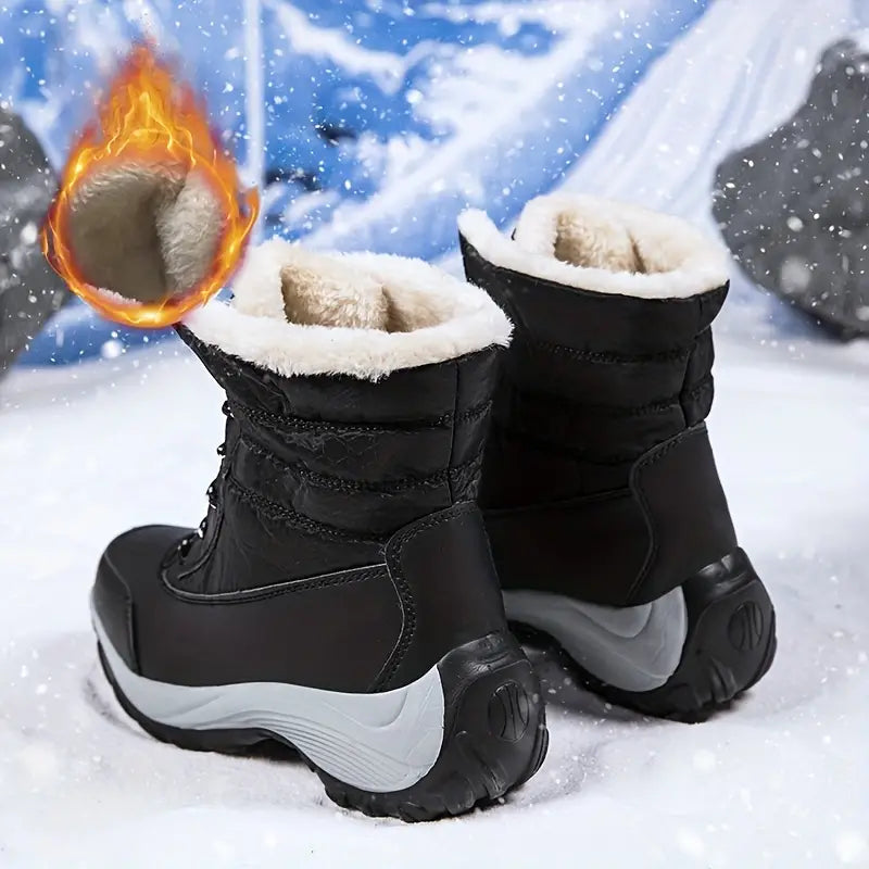 Warme wasserdichte halbhohe Damen-Schneestiefel – Ansicht 9