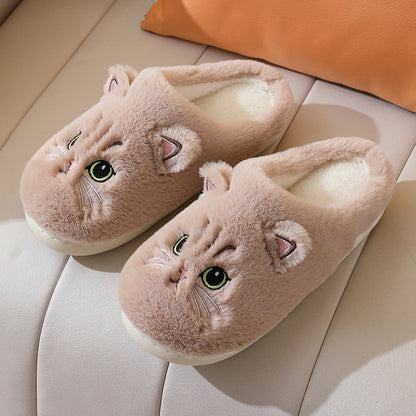 Kuschelige Damen-Winterpantoffeln mit Cartoon-Katzenmotiv – Ansicht 5