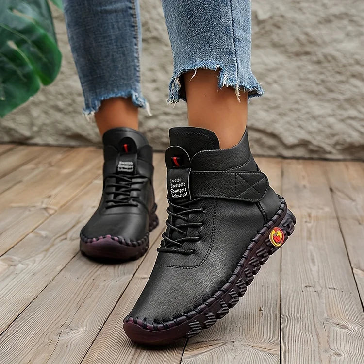 Bequeme Damen-Lederstiefeletten mit weicher Sohle – Ansicht 2