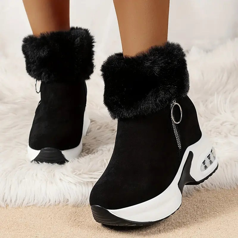 Gefütterte Damen-Plateau-Winterstiefel mit seitlichem Reißverschluss – Ansicht 5