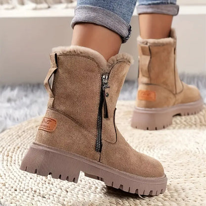 Warme bequeme Damen-Lederstiefel – Ansicht 4