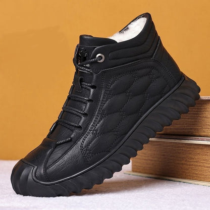 Warme wasserdichte Herren-Lederstiefel – Ansicht 3