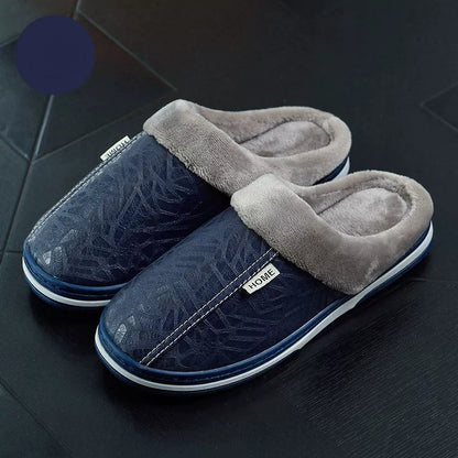 Warme wasserdichte Unisex-Lederpantoffeln – Ansicht 12
