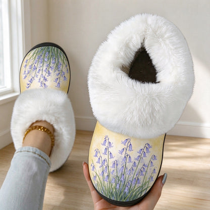Warme Damen-Pantoffeln mit Glockenblumenmuster – Ansicht 3