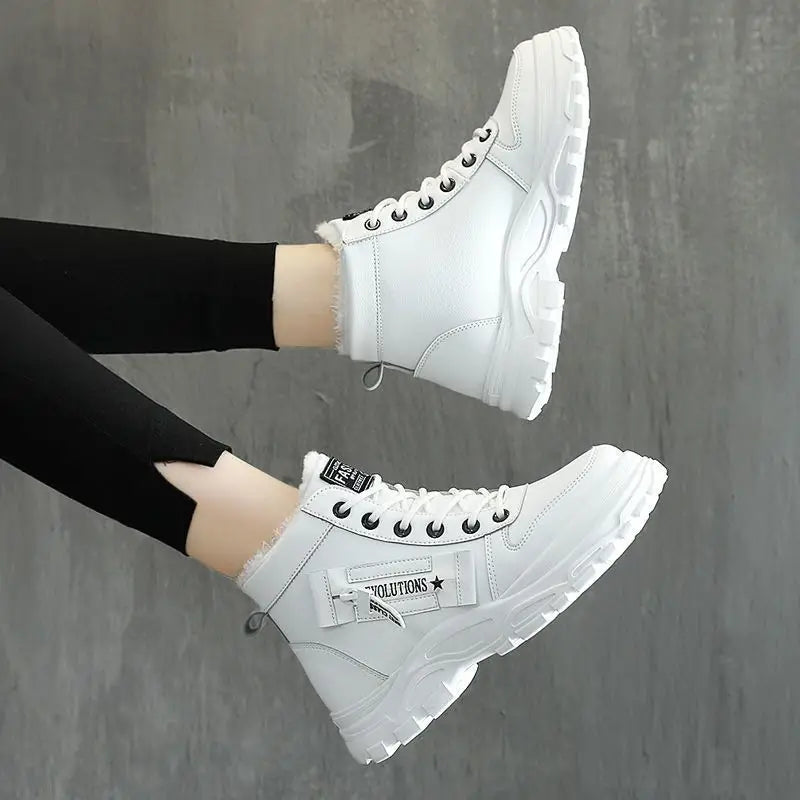 Warme Damen-Sneakerstiefeletten mit Plüschfutter – Ansicht 9