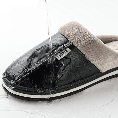 Warme wasserdichte Unisex-Lederpantoffeln – Ansicht 7