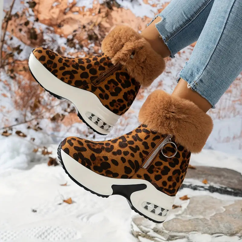 Gefütterte Damen-Plateau-Winterstiefel mit seitlichem Reißverschluss – Ansicht 10