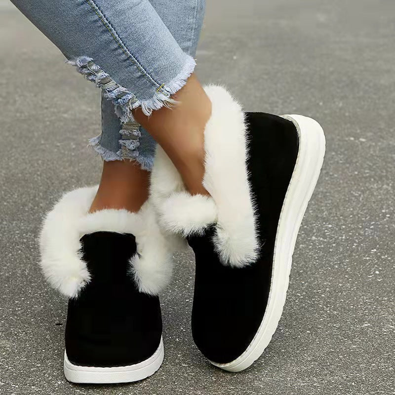 Warme bequeme Damen-Stiefeletten mit Fellfutter – Ansicht 2