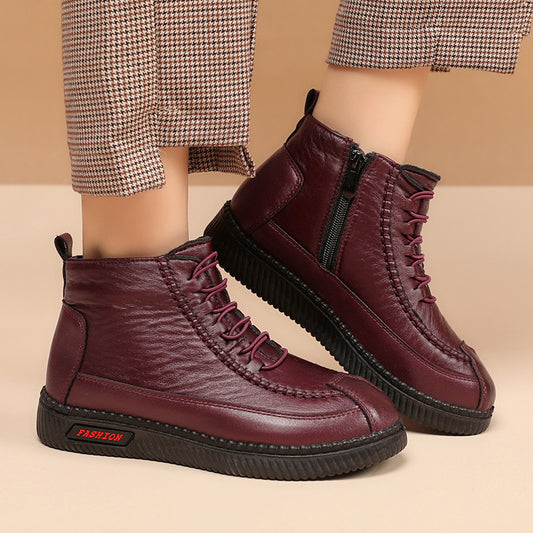 Weiche warme Damen-Winterstiefel im Retro-Stil – Ansicht 1