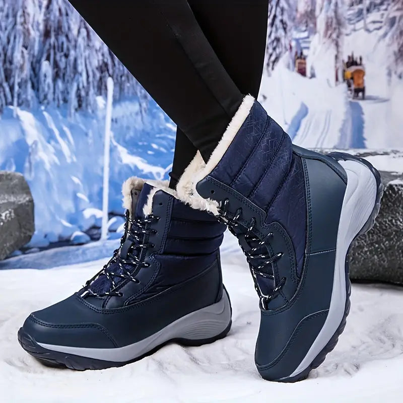 Warme wasserdichte halbhohe Damen-Schneestiefel – Ansicht 13