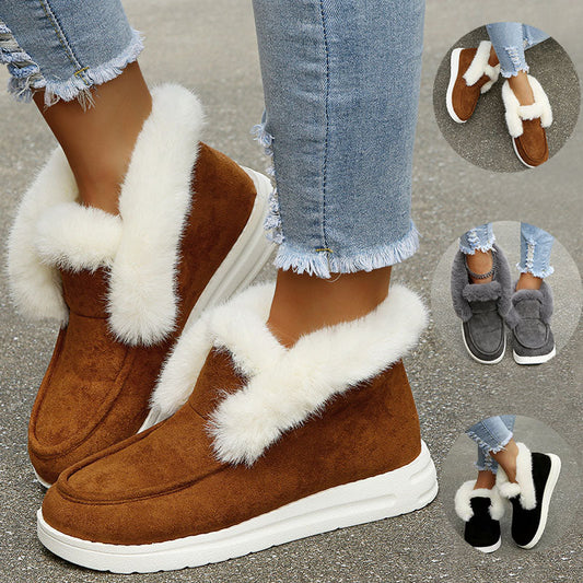 Warme bequeme Damen-Stiefeletten mit Fellfutter – Ansicht 1