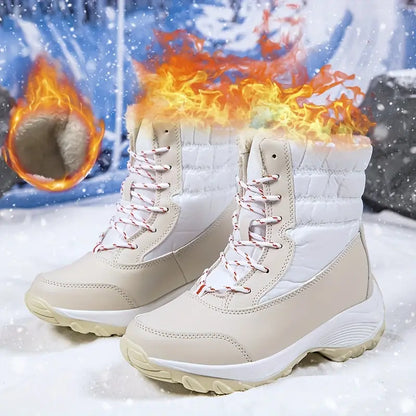 Warme wasserdichte halbhohe Damen-Schneestiefel – Ansicht 21