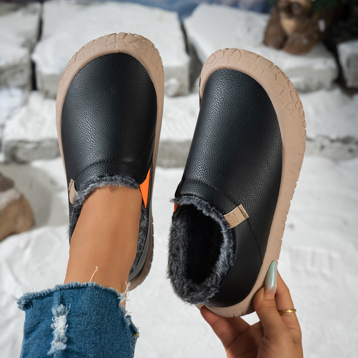 Warme wasserdichte Damen-Winterslipper – Ansicht 5