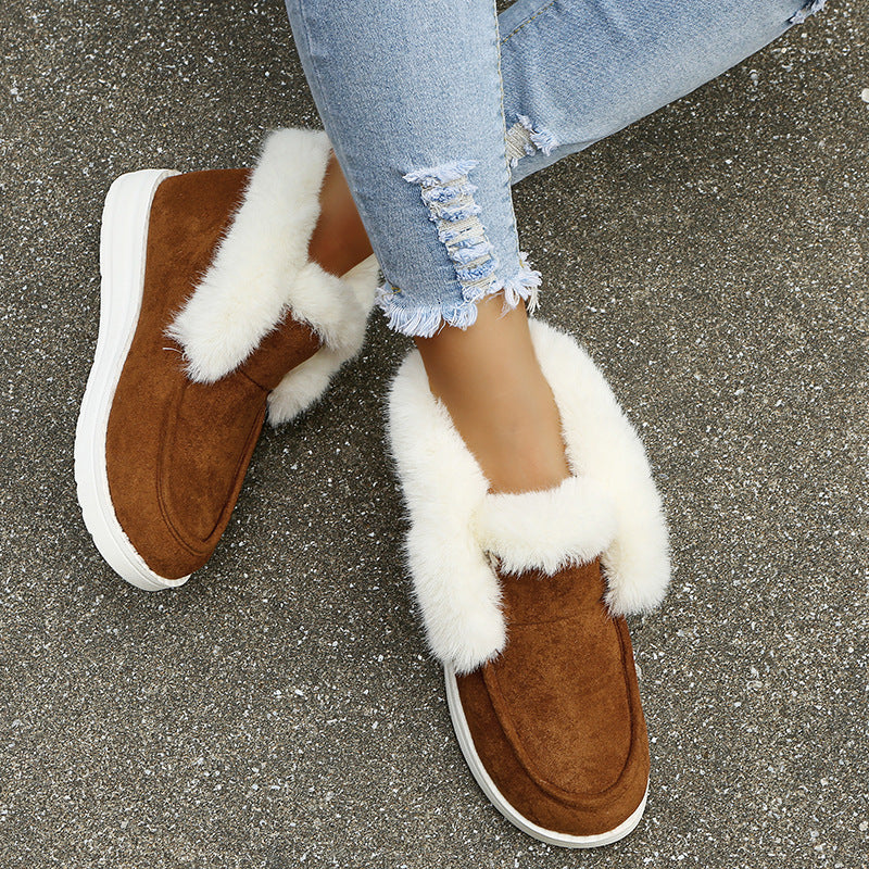 Warme bequeme Damen-Stiefeletten mit Fellfutter – Ansicht 5