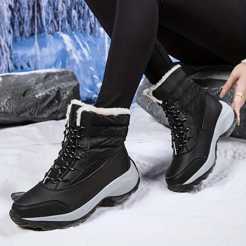 Warme wasserdichte halbhohe Damen-Schneestiefel – Ansicht 8
