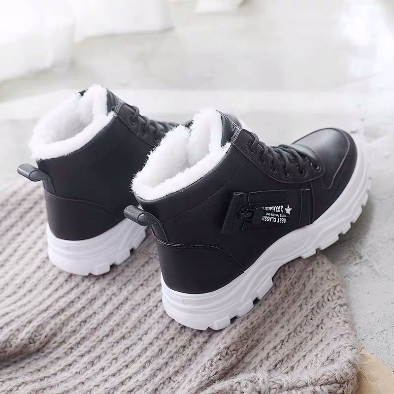 Warme Damen-Sneakerstiefeletten mit Plüschfutter – Ansicht 2