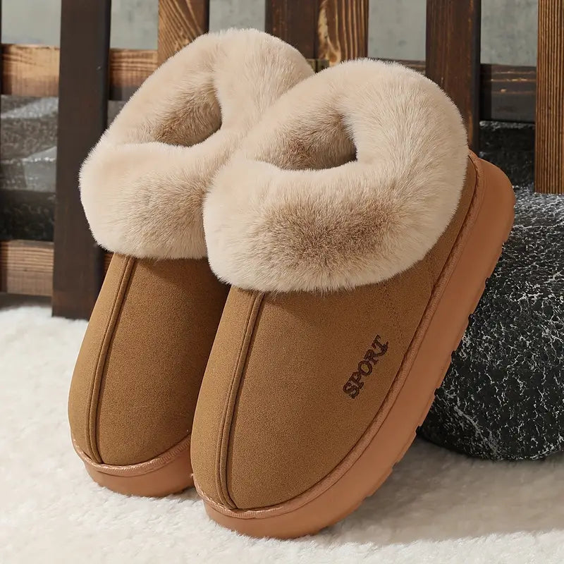 Flauschige Damen-Winterpantoffeln – Ansicht 1