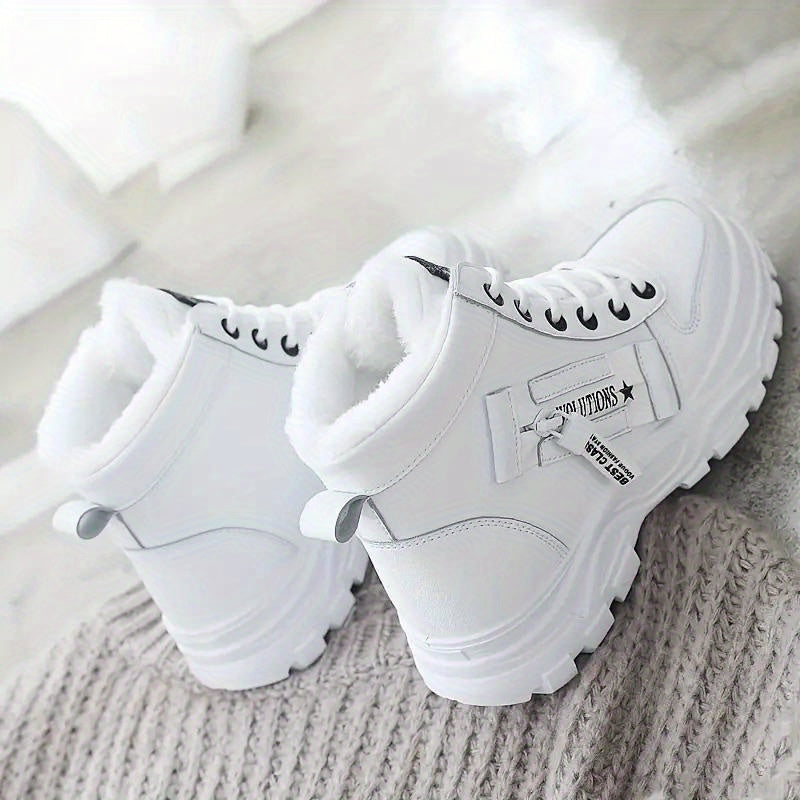 Warme Damen-Sneakerstiefeletten mit Plüschfutter – Ansicht 3
