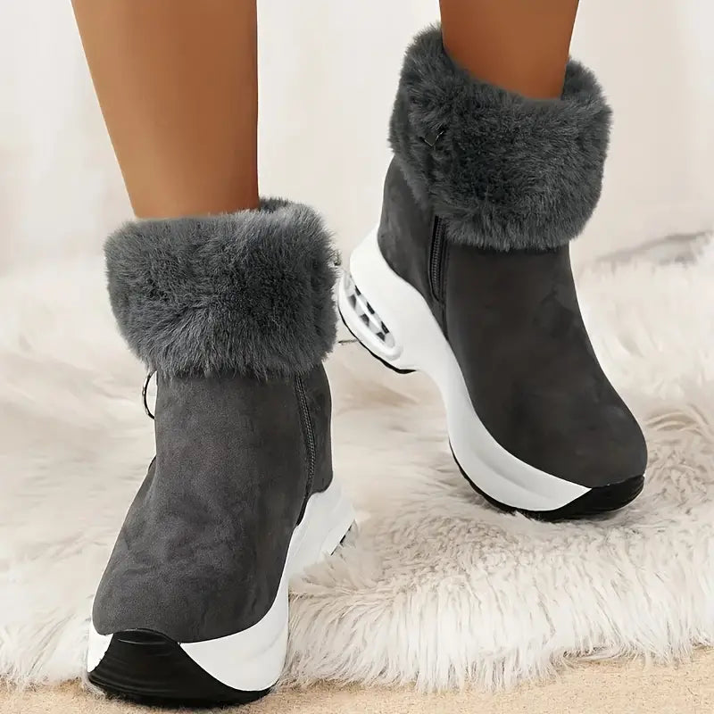 Gefütterte Damen-Plateau-Winterstiefel mit seitlichem Reißverschluss – Ansicht 7