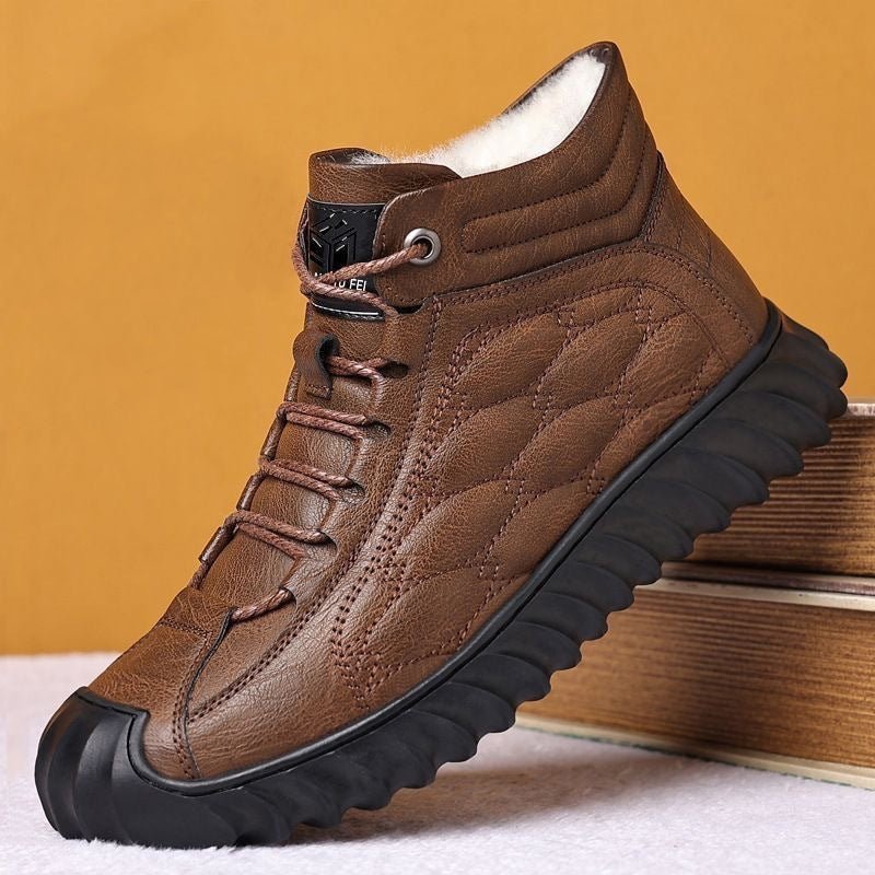 Warme wasserdichte Herren-Lederstiefel – Ansicht 4