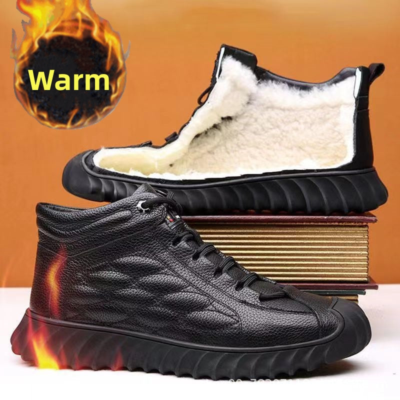 Warme wasserdichte Herren-Lederstiefel – Ansicht 1