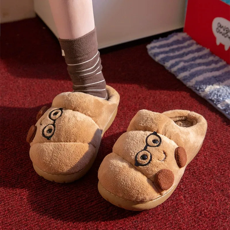 Flauschige Damen-Winterpantoffeln in Croissantform – Ansicht 2