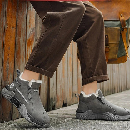 Warme Herren-Lederstiefeletten mit Fleecefutter und Reißverschluss – Ansicht 10