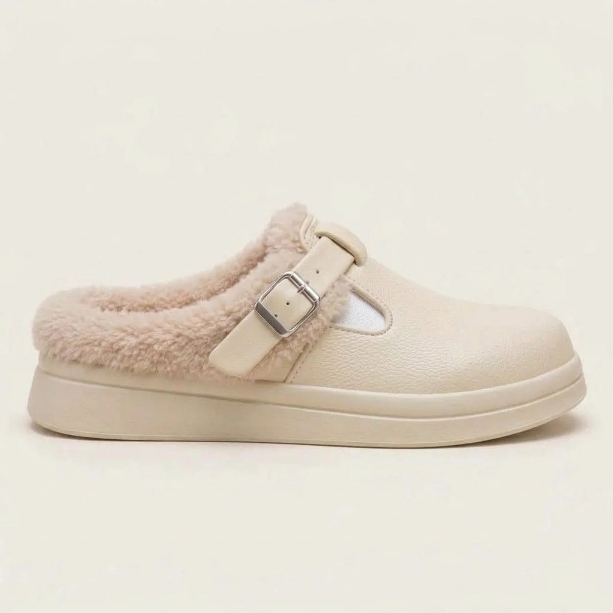 Gefütterte Damen-Clogs mit Schnalle – Ansicht 1