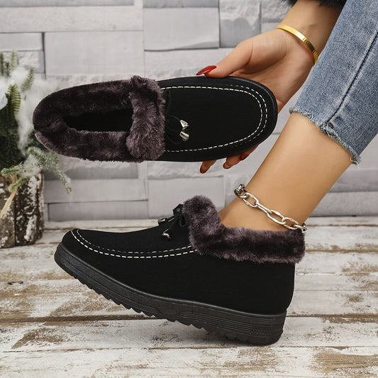 Warme Damen-Winterloafer mit Fleecefutter – Ansicht 1