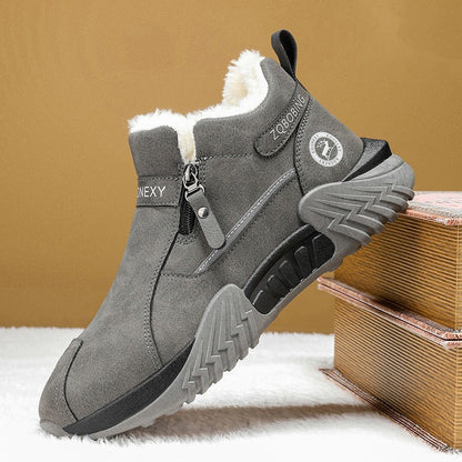 Warme Herren-Lederstiefeletten mit Fleecefutter und Reißverschluss – Ansicht 2