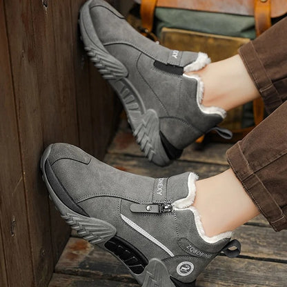 Warme Herren-Lederstiefeletten mit Fleecefutter und Reißverschluss – Ansicht 9