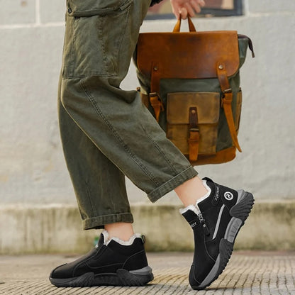 Warme Herren-Lederstiefeletten mit Fleecefutter und Reißverschluss – Ansicht 8